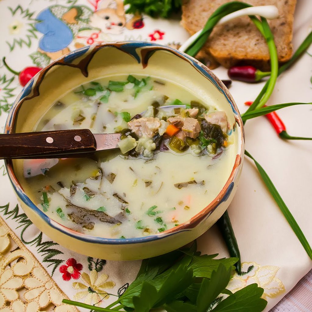 Romanian lamb soup
