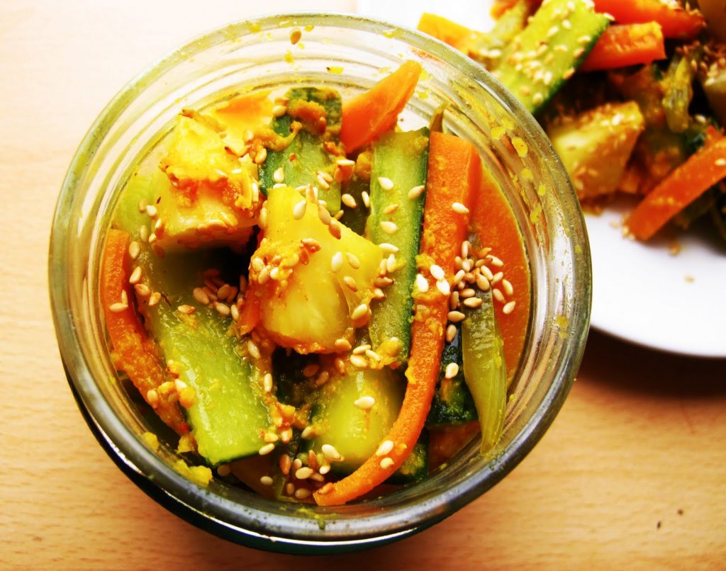 Simplified Nonya Achar (Peranakan Spicy Pickled Vegetables)
