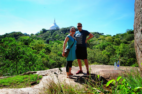By a white dagoba in the hills of Sri Lanka