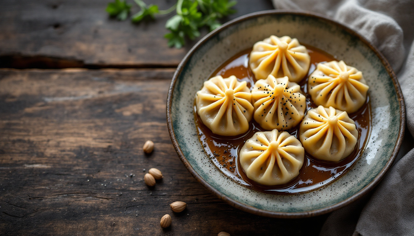Khinkali, Georgian soup dumplings with twisted top knobs