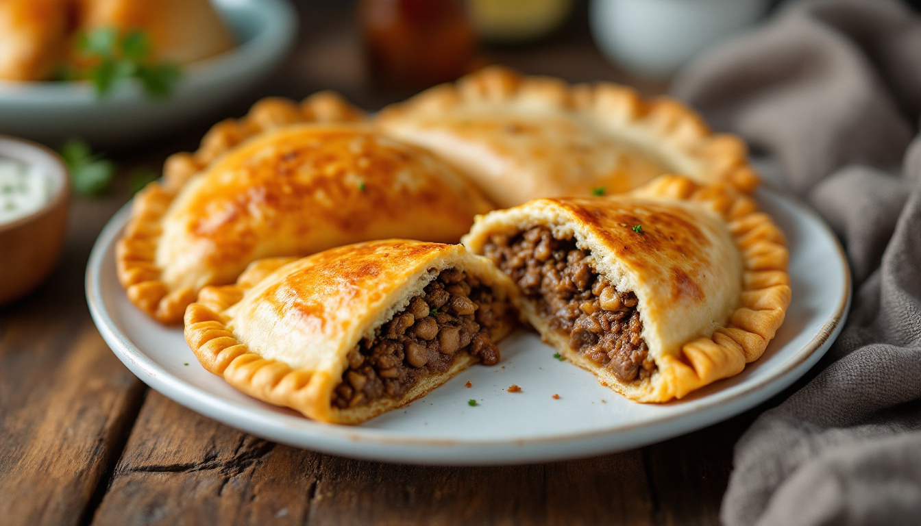 Argentine baked empanadas with crimped edges