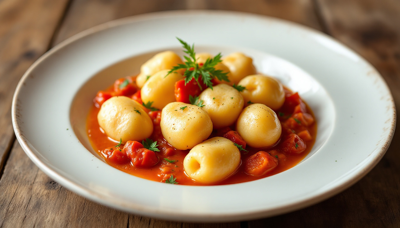 Argentine noquis del 29, potato gnocchi in tomato and cream sauce