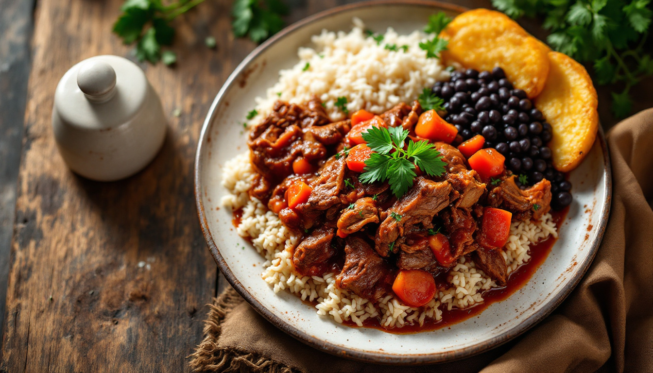 The best food in Havana: ropa vieja, shredded beef in tomato sauce with rice and beans