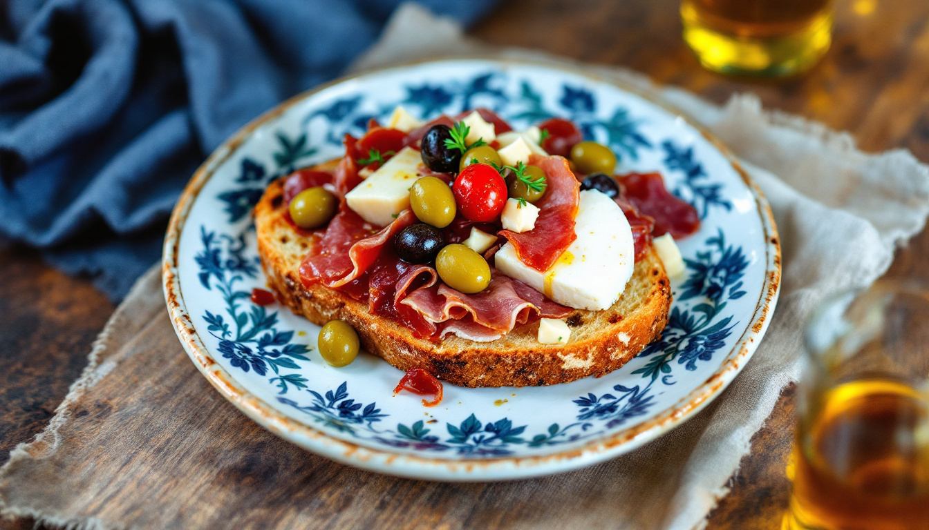 Mallorcan pa amb oli, country bread with tomato, olive oil and cured meats