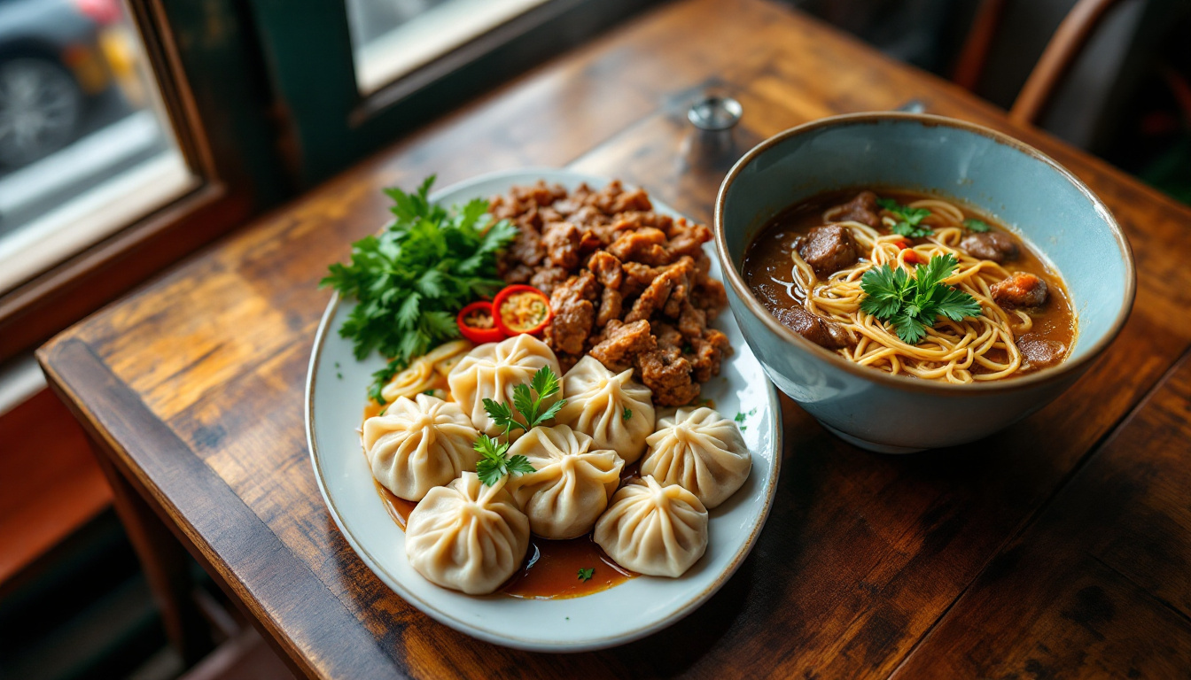 Binondo Chinatown food: siopao buns, dumplings and hand-pulled noodle soup