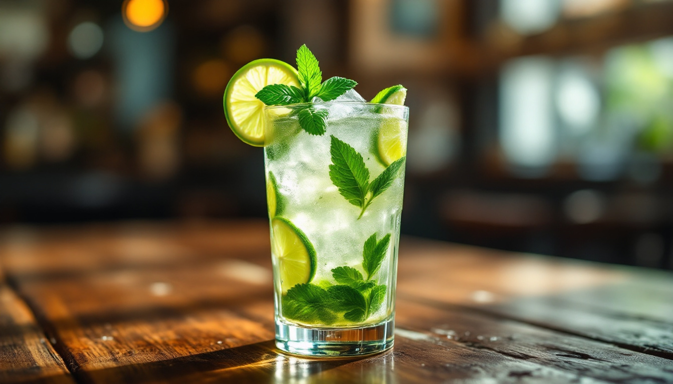 A classic Cuban mojito with rum, lime and fresh mint