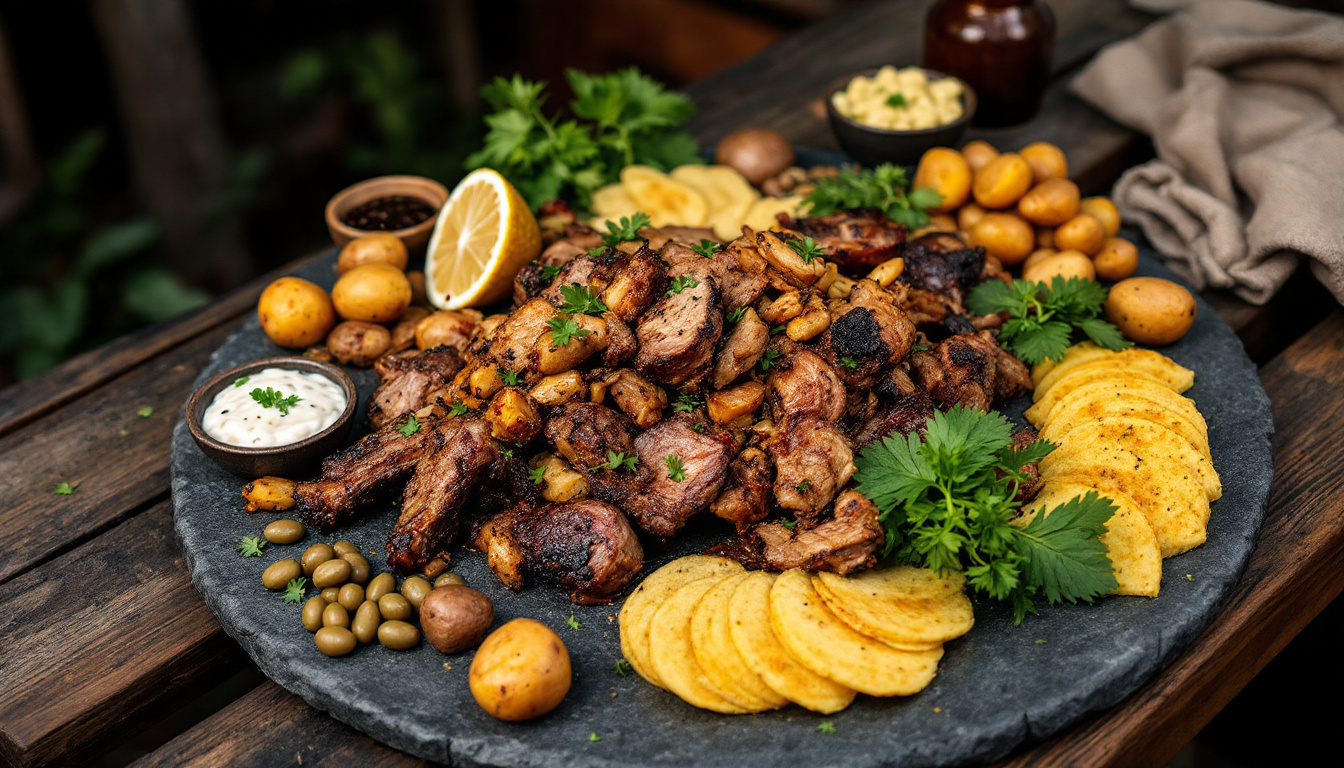 Pachamanca, an Andean feast of meats and potatoes cooked in an earth oven