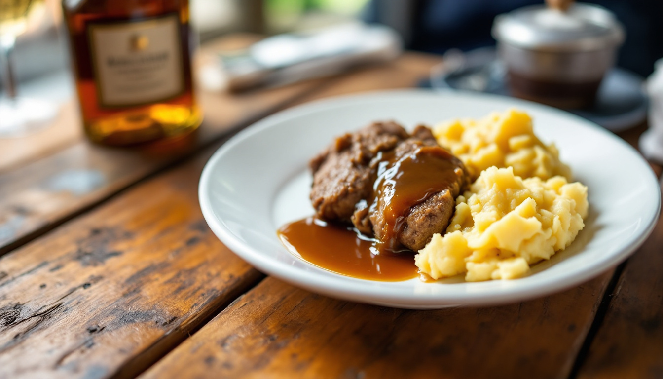 Scottish haggis with neeps and tatties