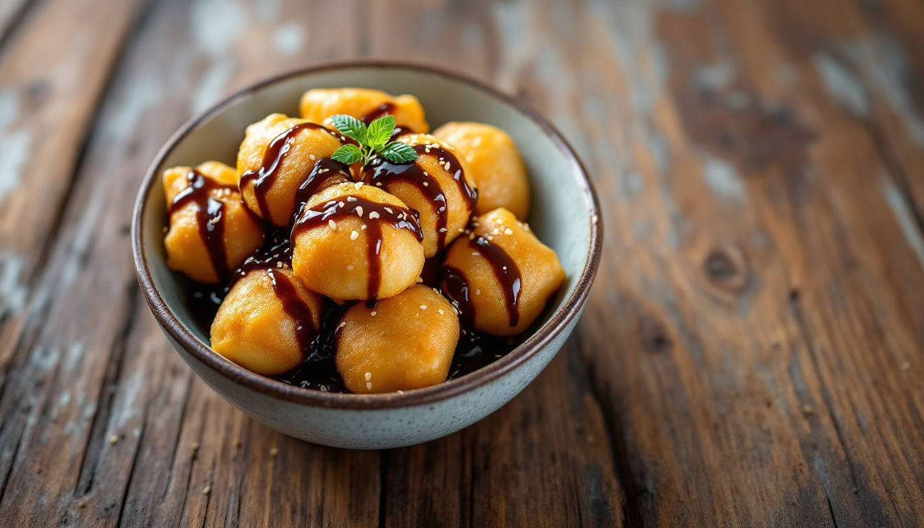 Luqaimat, Emirati fried dumplings drizzled with date syrup