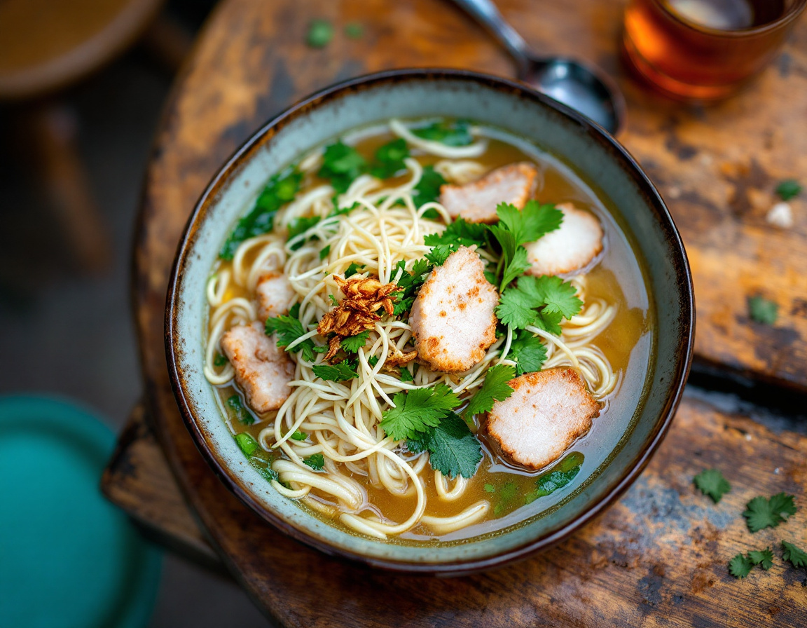 Kuy teav, Cambodian pork rice-noodle soup eaten for breakfast