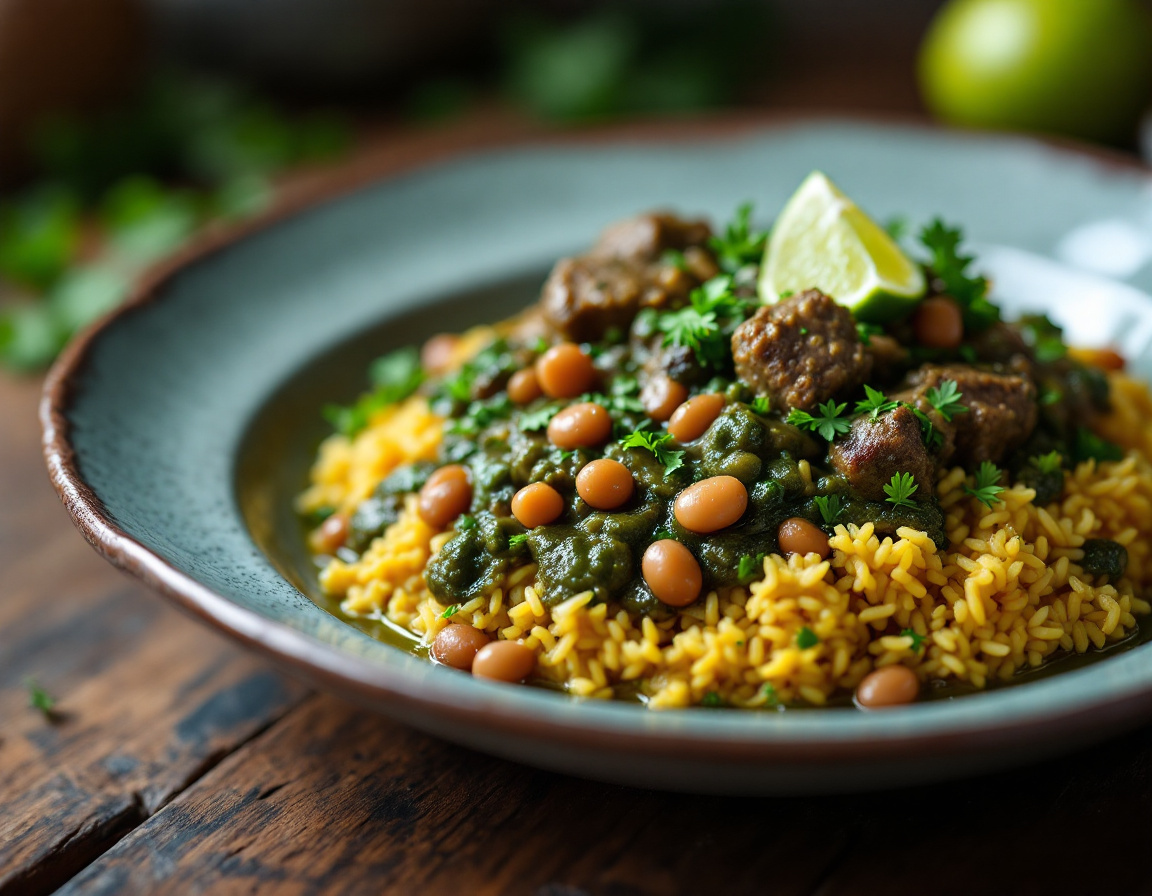 Ghormeh sabzi, the best food to eat in Iran, herb and dried lime stew over rice